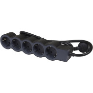 Удлинитель LEGRAND Standard 5x2K+3 Black, 5 розеток, 1.5м (694556)