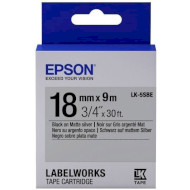 Картридж з самоламінуючою стрічкою EPSON LK5SBE 18mm Black on Silver Matte (C53S655013)