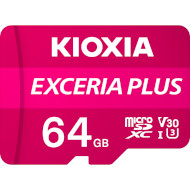 Карта пам'яті KIOXIA (Toshiba) microSDXC Exceria Plus 64GB UHS-I U3 V30 A1 Class 10 + SD-adapter (LMPL1M064GG2)