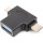 Кабель OTG POWERPLANT USB 2.0 AF - Type-C/Micro-B (CA913121)