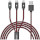 Кабель PRODA PD-B65th USB-A to Lightning/Micro-USB/Type-C 1.2м Red