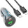 Автомобільний зарядний пристрій HOCO Z47A Transparent Discovery Edition Dual Port PD30W+QC3.0 Black w/Type-C to Lightning cable (6931474782298)