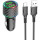 Автомобільний зарядний пристрій BOROFONE BZ21A Brilliant 2xUSB-A, QC3.0, 36W Black w/Type-C cable (BZ21ACB)