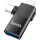 Адаптер OTG HOCO UA17 2-in-1 Lightning Male/Type-C Male to USB-A Female Adapter Black
