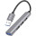 USB-хаб HOCO HB26 4-in-1 USB-A to 1xUSB3.0, 3xUSB2.0 Metal Gray