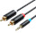 Кабель VENTION Male to Male Adapter Cable mini-jack 3.5 мм - 2RCA 0.5м Black (BCLBD)