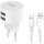 Зарядний пристрій XO L62 2xUSB-A, 2.4A White w/Micro-USB cable (L62-M-WH)