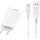 Зарядний пристрій DENMEN DC01L 1xUSB-A, 2.4A White w/Lightning cable