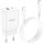 Зарядний пристрій HOCO N28 Founder 1xUSB-A, 1xUSB-C, PD20W, QC3.0 White w/Type-C to Lightning cable (6931474783530)