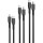 Комплект з 3 кабелів PROMATE CableKit-CC USB-C to USB-C PD 60W Black