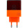 Зарядний пристрій WUW C215 1xUSB-A, 2xUSB-C, PD65W, QC3.0, GaN Brown/Orange