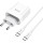 Зарядний пристрій HOCO C80A Rapido 1xUSB-A, 1xUSB-C, PD20W, QC3.0 White w/Type-C cable (6931474740533)