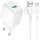Зарядний пристрій BOROFONE BAS42A Potential 1xUSB-A, QC3.0, 18W White w/Type-C cable