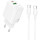 Зарядний пристрій BOROFONE BN27 Fuente GaN 1xUSB-C, 1xUSB-A, PD20W, QC3.0 White w/Type-C cable