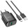 Зарядний пристрій HOCO C140A Smart 1xUSB-A, QC3.0, 18W Black w/Type-C cable (6942007627825)