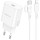 Зарядний пристрій BOROFONE BA82A Platinum 1xUSB-C, PD25W, QC3.0 White w/Type-C to Lightning cable