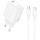 Зарядний пристрій BOROFONE BN28 Fuente GaN 1xUSB-C, PD30W, QC3.0 White w/Type-C cable