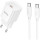 Зарядний пристрій HOCO C146A Charm 1xUSB-C, PD20W, QC3.0 White w/Type-C cable (6942007630269)