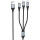Кабель HOCO X102 Fresh 3-in-1 USB-A to Type-C/Lightning/Micro-USB 1м Black
