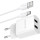 Зарядное устройство BOROFONE BA53A Powerway 2xUSB-A, 2.1A White w/Type-C cable