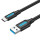 Кабель VENTION USB 3.0 A Male to Type-C Male 3A 0.15м Black (COZBG)