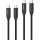 Комплект з 2 кабелів CHOETECH XCC-1060 USB-C to USB-C PD3.1 240W 1m/2m Black