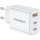 Зарядний пристрій CHOETECH PD3046 30W USB-A, 2xUSB-C PD3.0, QC3.0 GaN Wall Charger White