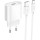 Зарядное устройство HOCO C109A Fighter 1xUSB-A, 2.1A White w/Type-C cable (6942007656610)