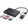 Кардридер UGREEN CM812 4-in-1 Type-C +USB3.0 Card Reader for TF/SD Black (45167)
