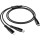 Кабель HOCO X123 Victory 2-in-1 Type-C to Type-C/Lightning 1м Black