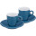 Набір чашок з блюдцями KELA Mattia Blue 2x50мл (12753)