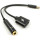 Адаптер VOLTRONIC KIN 2-in1 Type-C to mini-jack 3.5mm USB-C M/F + minijack 3.5mm Black