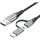 Кабель VENTION 2-in-1 USB-A to Micro-USB/Type-C 1м Black (CQEHF)