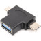 Кабель OTG POWERPLANT USB 2.0 AF - Type-C/Micro-B (CA913121)