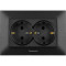 Розетка подвійна PANASONIC Arkedia Slim 2P+E Complete Black (WNTC02052BL-UA)