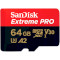 Карта пам'яті SANDISK microSDXC Extreme Pro 64GB UHS-I U3 V30 A2 Class 10 + SD-adapter (SDSQXCU-064G-GN6MA)
