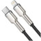 Кабель BASEUS Cafule Metal Data Cable Type-C to Lightning PD 20W 0.25м Black (CATLJK-01)