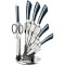Набір кухонних ножів на підставці BERLINGER HAUS Metallic Line Aquamarine Edition 8пр (BH-2415)