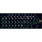 Наліпки на клавіатуру XOKO чорні із зеленими та білими літерами, EN/UA/RU, 48keys (XK-KB-STCK-SM)
