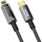 Кабель BASEUS Explorer Series Auto Power-Off Fast Charging Data Cable Type-C to IP 20W 1м Black (CATS000001)