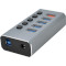 USB хаб VOLTRONIC USB3.0 5-port 1QC3.0 w/switches Gray