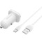 Автомобільний зарядний пристрій BOROFONE BZ12A Lasting 1xUSB-A, QC3.0, 18W White w/Type-C cable (BZ12ACW)