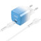 Зарядний пристрій HOCO C101A 1xUSB-C, PD20W Ice Blue w/Type-C to Lightning cable (6931474769381)