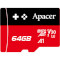 Карта памяти APACER microSDXC 64GB UHS-I U3 V30 A1 Class 10 (AP64GMCSX10U7-RAGC)