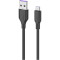 Кабель 2E USB2.0 AM/Micro-BM Glow 1м Black (2E-CCAM-BL)