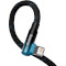 Кабель BASEUS MVP 2 Elbow-shaped Fast Charging Data Cable USB to iP 2.4A 1м Black/Blue (CAVP000021)