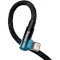 Кабель BASEUS MVP 2 Elbow-shaped Fast Charging Data Cable USB to iP 2.4A 2м Black/Blue (CAVP000121)