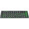 Наліпки на клавіатуру VOLTRONIC чорні із зеленими літерами, EN/UA/RU (YT28147)