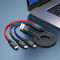 Кабель HOCO X76 3-in-1 USB-A to Lightning/Micro-USB/Type-C 1м Black/Red/Blue