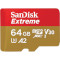 Карта памяти SANDISK microSDXC Extreme 64GB UHS-I U3 V30 A2 Class 10 + SD-adapter (SDSQXAH-064G-GN6MA)